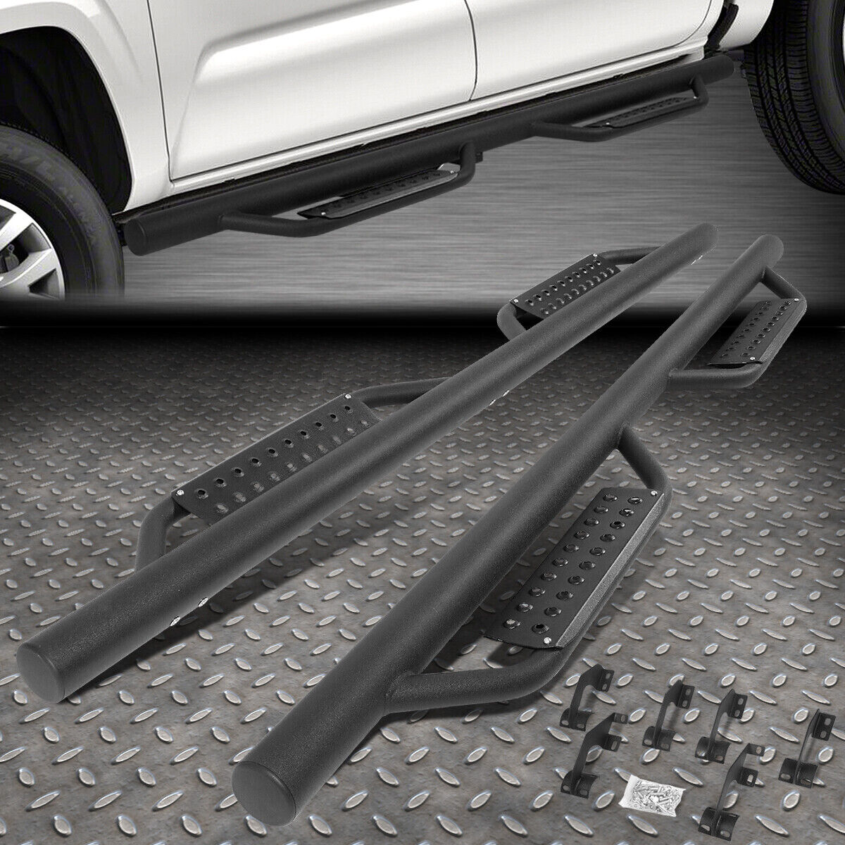 FOR 2005-2021 TACOMA DOUBLE CAB ROUND BAR SIDE STEP NERF BAR RUNNING BOARDS