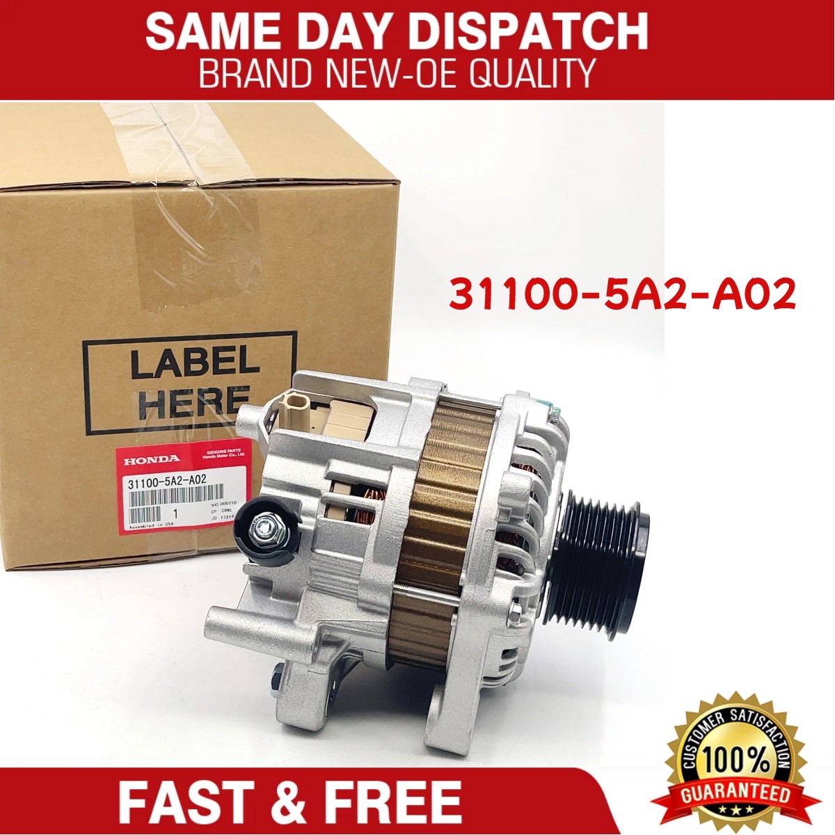 OEM 31100-5A2-A02 Alternator For Honda Accord 2.4L 2013 2014 2015 2016 14489