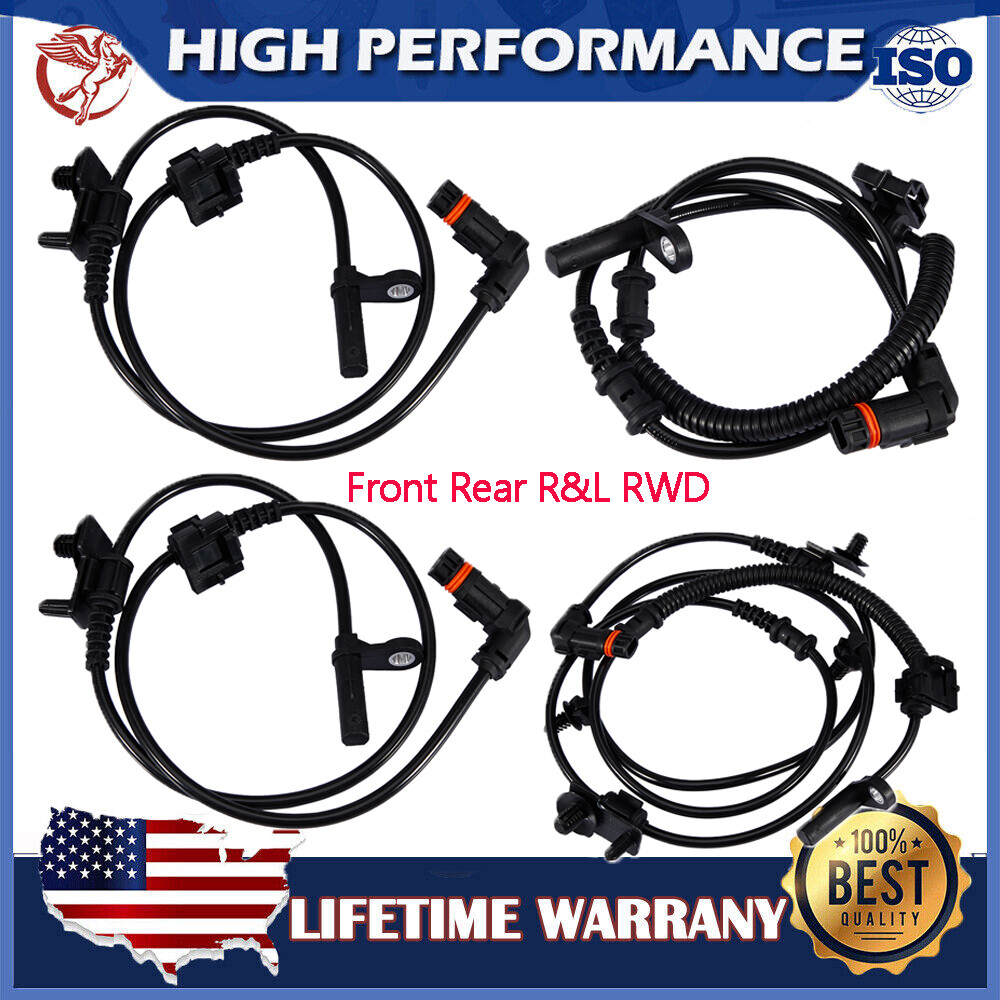 Set 4 ABS Wheel Speed Sensor Front Rear R&L RWD For Chrysler 300 Dodge Charger