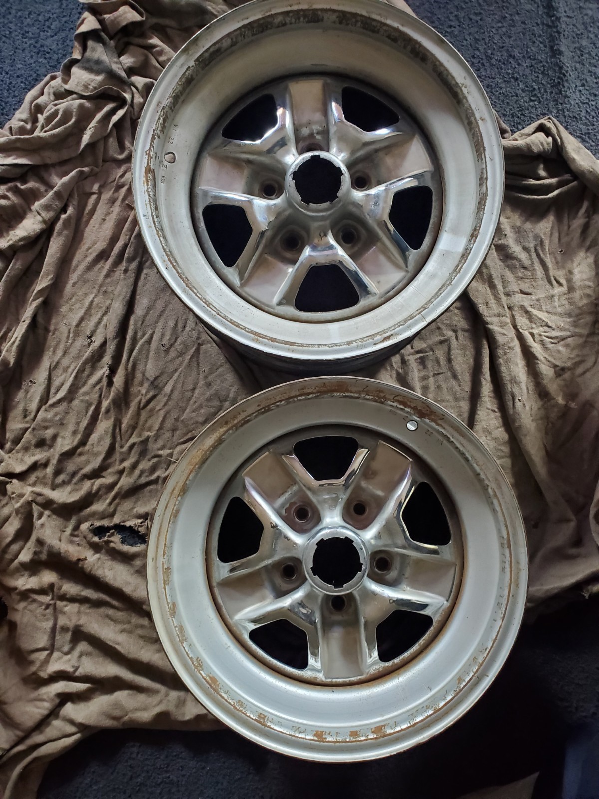 TWO USED 1980's  OLDSMOBILE,SSII OR SSIII 15X7 INCH RALLY RIMS 
