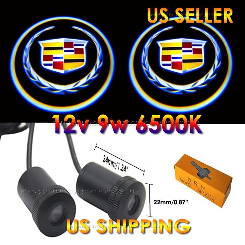 3D 9w Cadillac Ghost Shadow Projector Laser Logo LED Courtesy Door Step Light