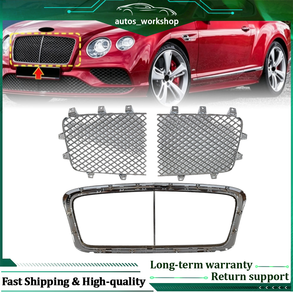 Continental GT GTC Chrome Main Grille Surround With Left Right Mesh Inserts