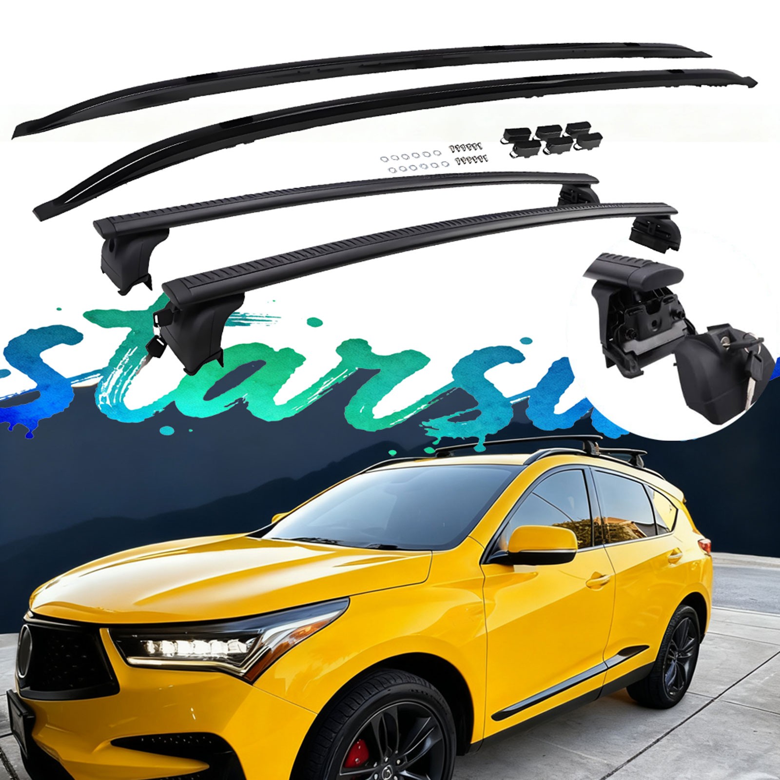 4PCS Side Rails Cross Bars Fit For Acura RDX 2019-2026 Roof Rack Cargo Carrier