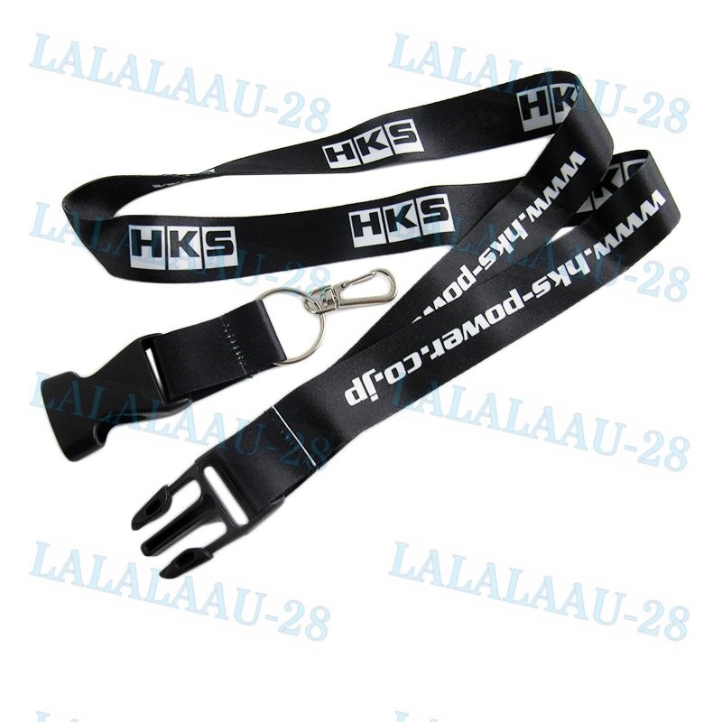 JDM HKS Lanyard Keychain 2 Sided Prints Neck Strap Quick Release Key Chain New