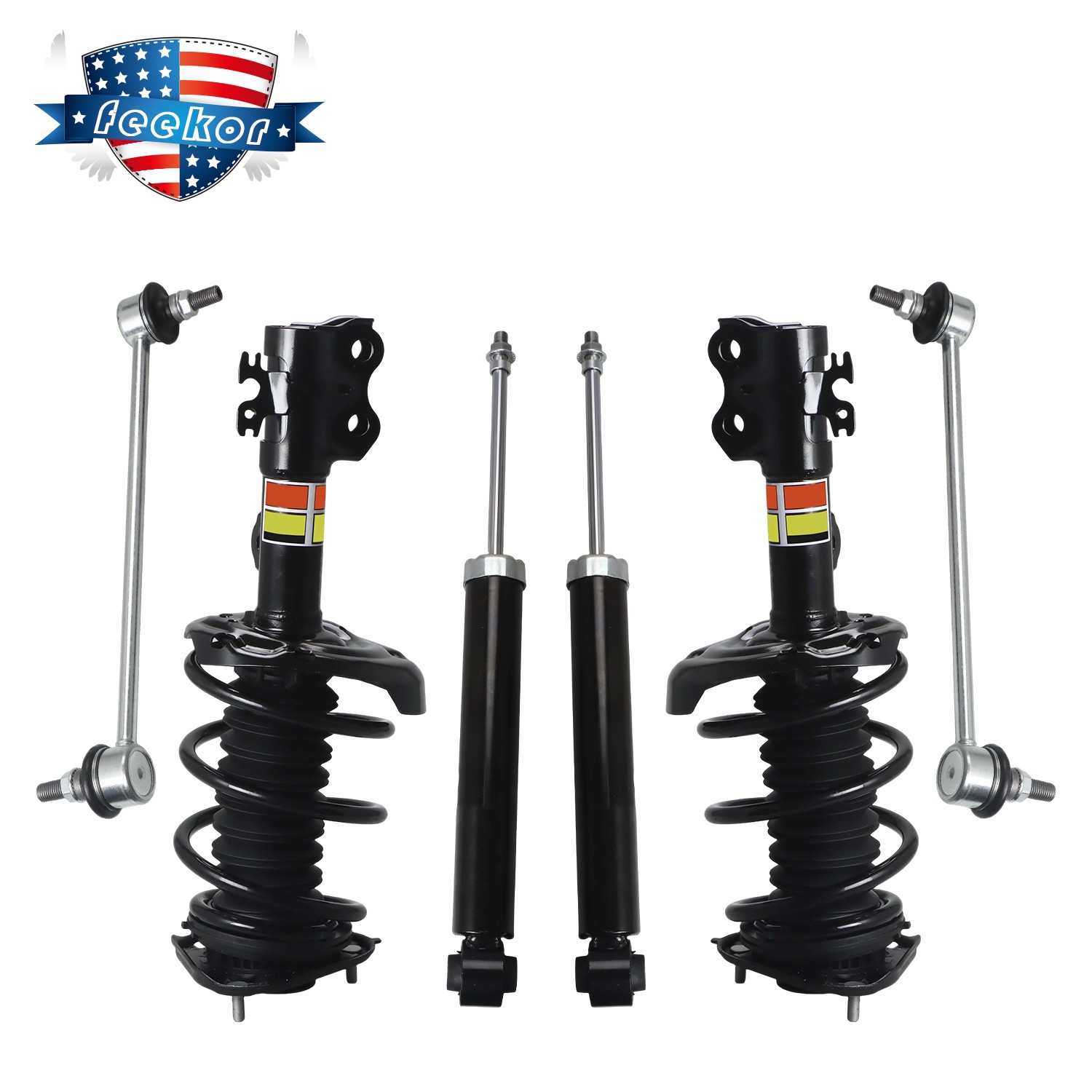 6X Front Complete Strut-Rear Shock Stabilizer Bars for 2019-2022 Toyota Corolla