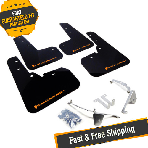 Rally Armor MF26-UR-BLK/OR Black UR Mud Flaps for 2013-2017 Subaru XV Crosstrek