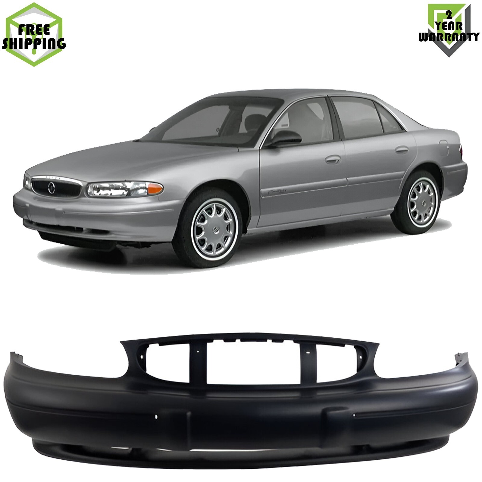 Front Bumper Cover Primed Plastic For 97-2003 Buick Century