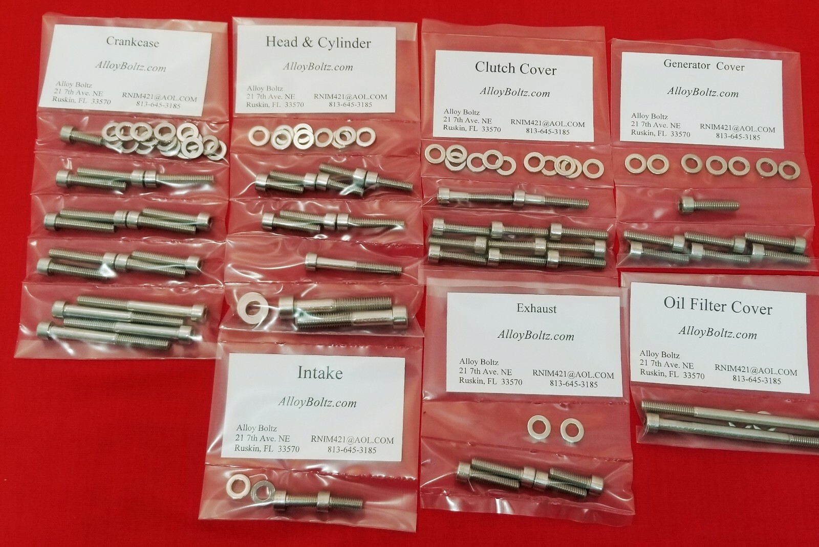 YAMAHA 1980-2000 SR250 POLISHED STAINLESS STEEL ENGINE BOLT SCREW KIT SET