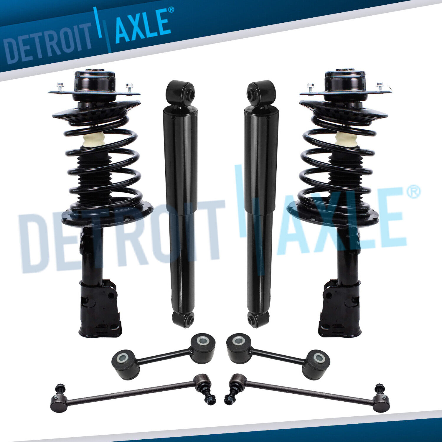 FWD Front Struts Rear Shocks Sway Bars for 2001-2007 Chrysler Town & Country