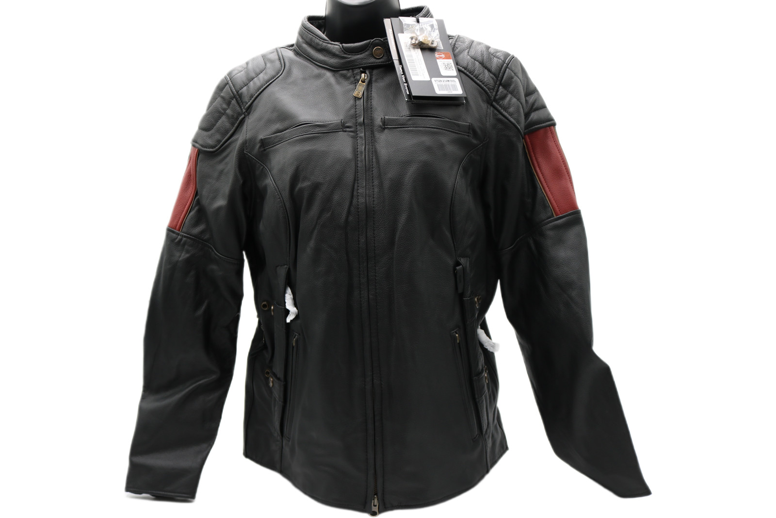 97028-23VW NWT HARLEY-DAVIDSON WOMENS LTHR JACKET NOSTALGIA TRIPLE VENT LARGE