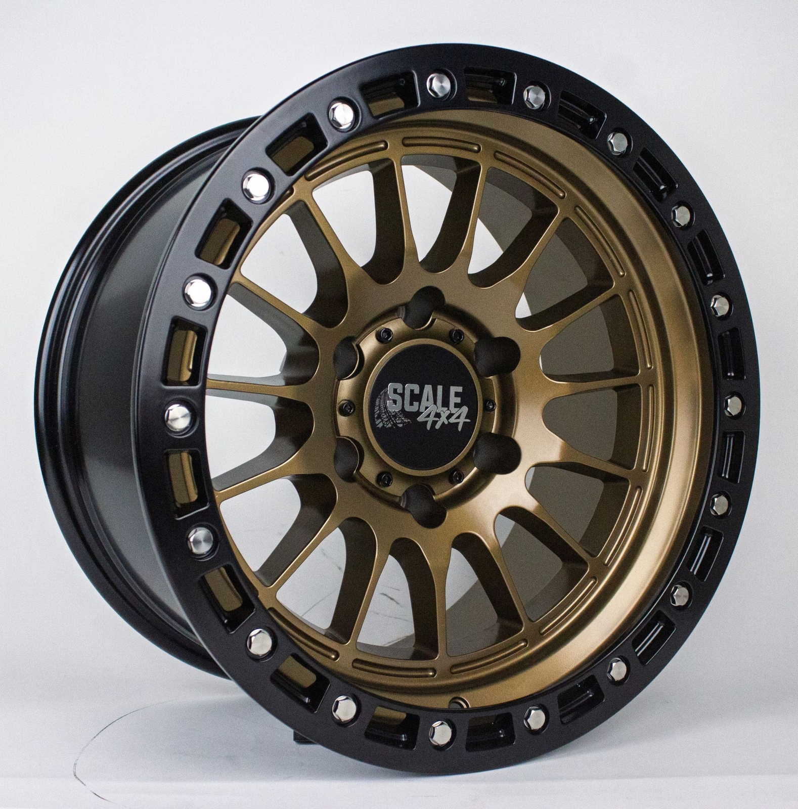 SCALE 4X4 S04 17X9 6X139.7 Offset -25 Matte Bronze w/Black Bead Lock (Qty of 1)