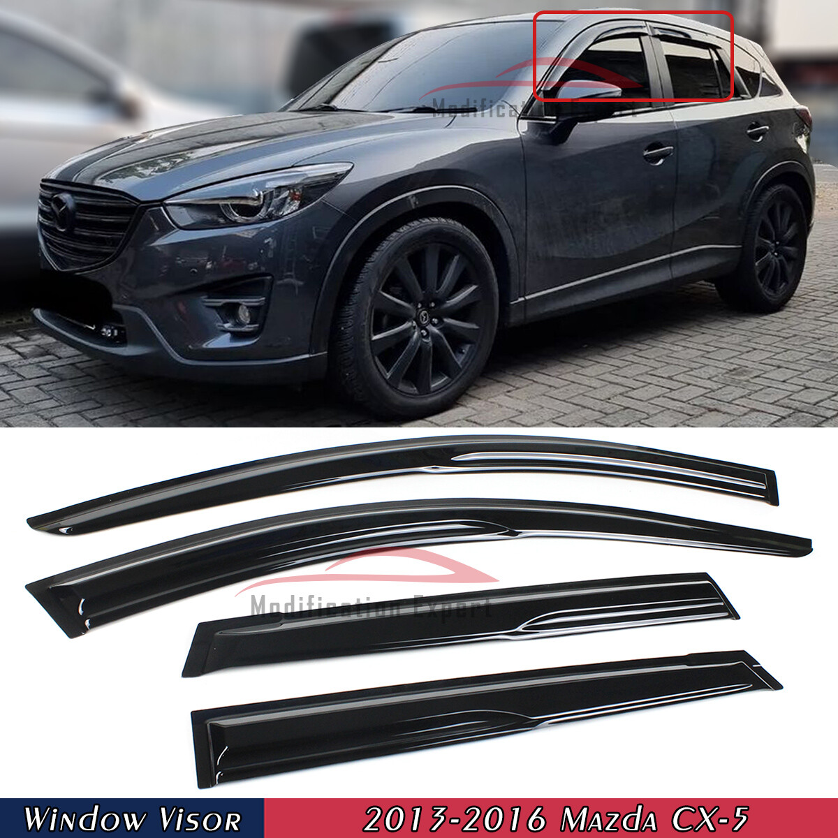 For 2013-2016 Mazda CX-5 CX5 Mugen Style Window Visors Rain Guards Deflectors For 2013-2016 Mazda CX-5 CX5 Mugen Style Window Visors Rain Guards Deflectors
