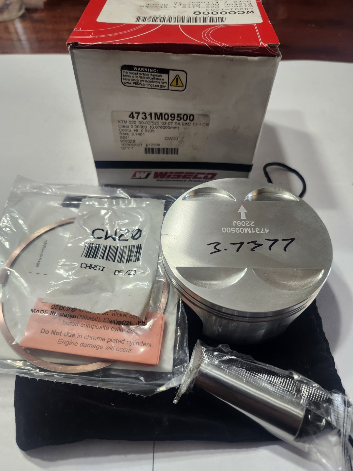 NEW KTM 520/525 WISECO PRO-LITE PISTON 4731M09500 NEW KTM 520/525 WISECO PRO-LITE PISTON 4731M09500