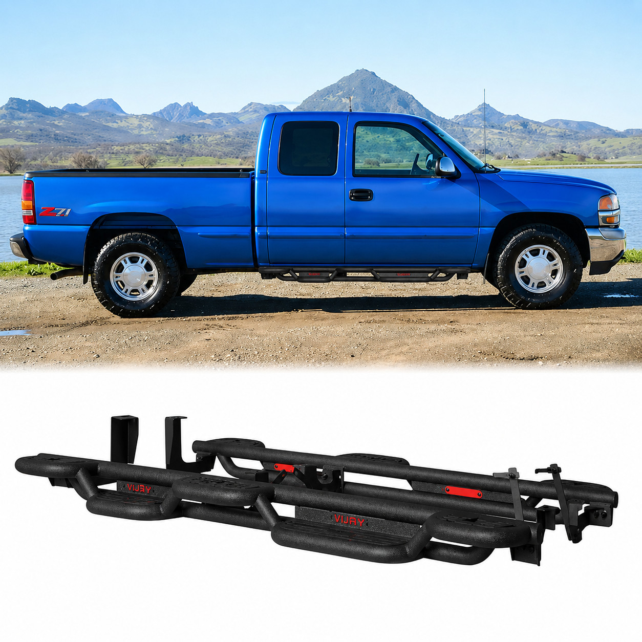 Side Steps For 1999‑2007 Silverado & Sierra 1500 2500 3500 Classic Double Cab