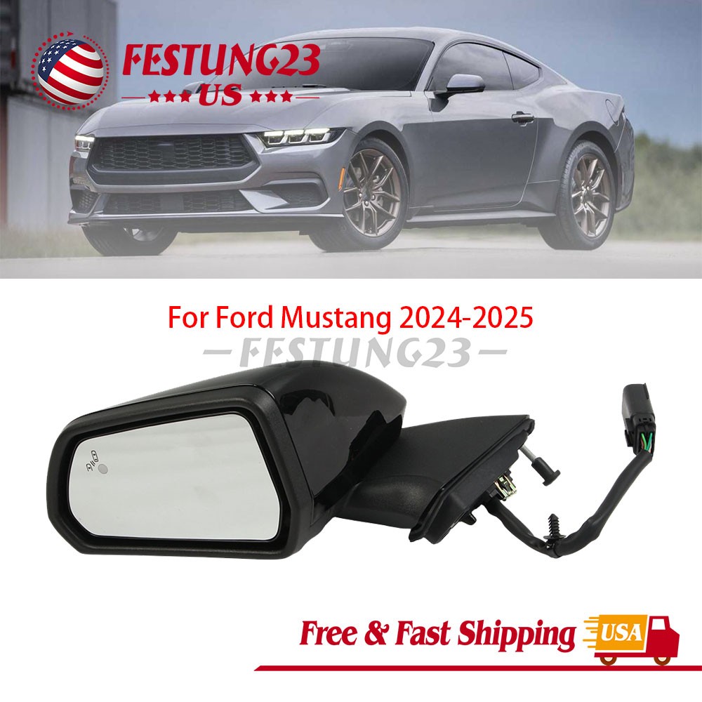 Mirrors Left Side With Memory Heated Hand Coupe for Ford Mustang 2024-2025