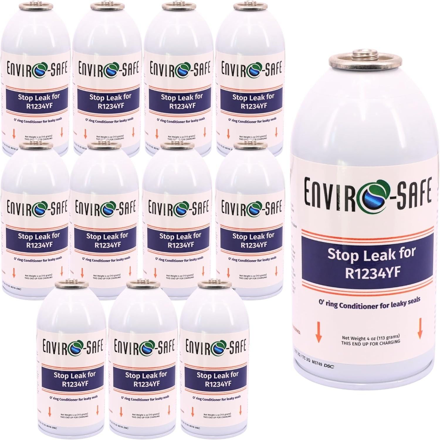 ENVIRO-SAFE R1234YF Stop Leak, Repairs Leaks in R1234YF Vehicle A/C's (12 Cans)
