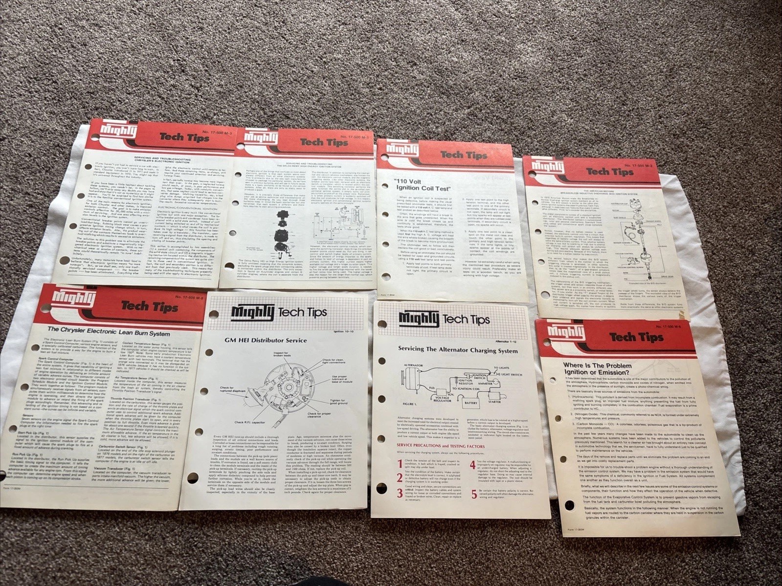 9 Pc Lot “Mighty Tech Tips”Chryslers Electronic Ignition Servicing Manuals 1990s 9 Pc Lot “Mighty Tech Tips”Chryslers Electronic Ignition Servicing Manuals 1990s