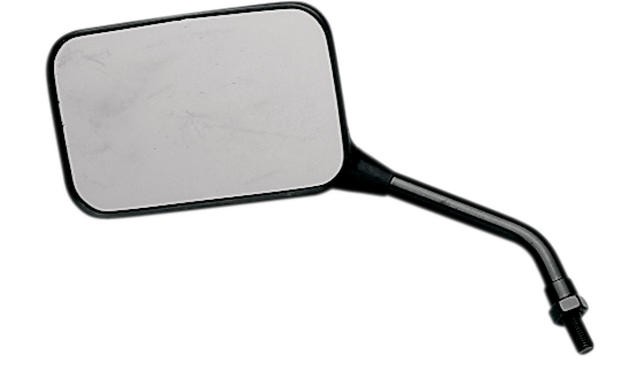 Emgo GP Deluxe Mirror Rectangular Left 10mm Short Stem Black Universal