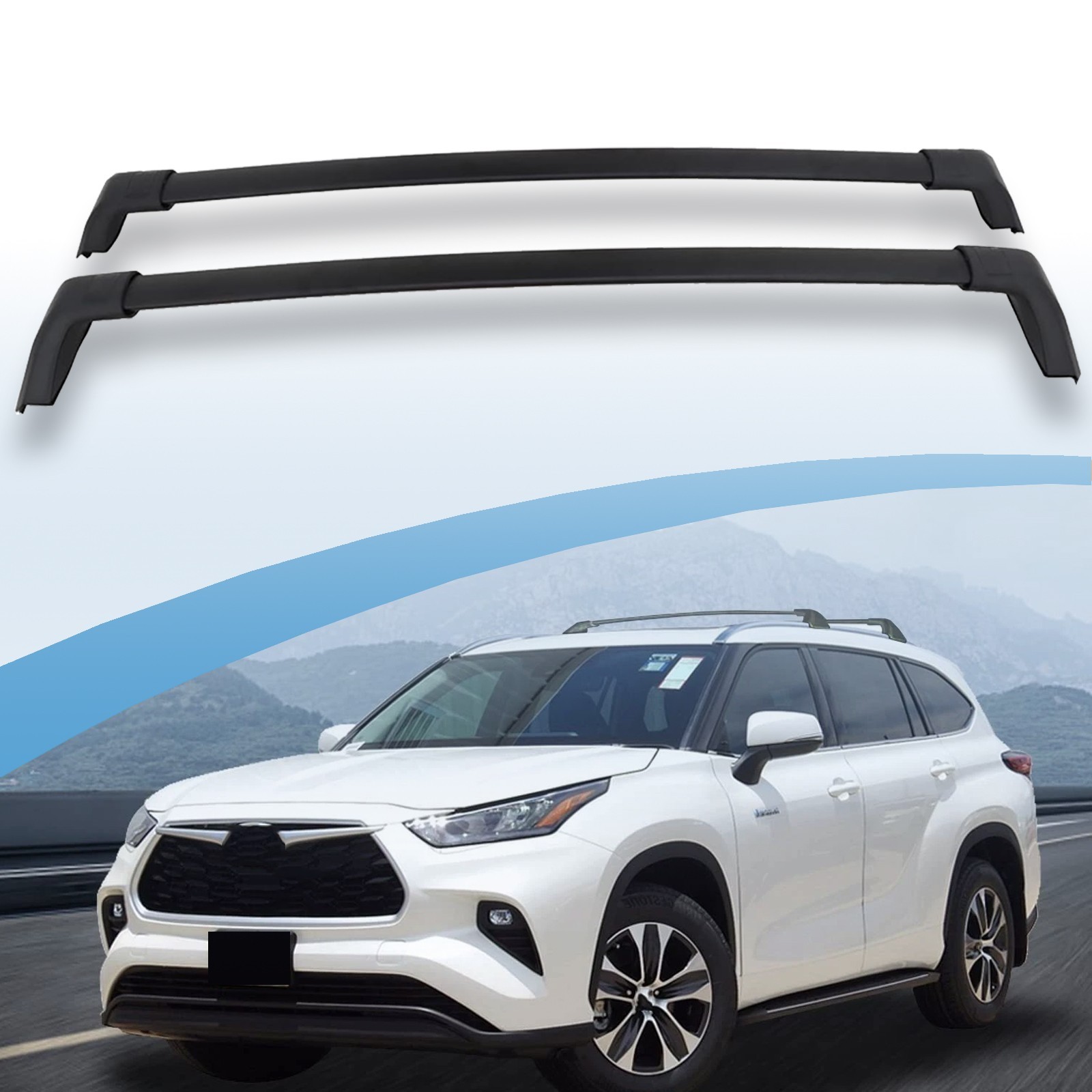100% New Fits for 2020-2026 Toyota Highlander L & LE Roof Rails Rack Crossbar