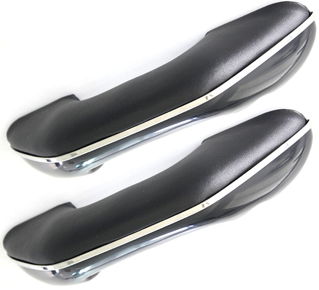 55-59 60-66 Chevy/GMC Pickup Truck LH/RH Black Arm Rests Pull Handle Chrome Trim