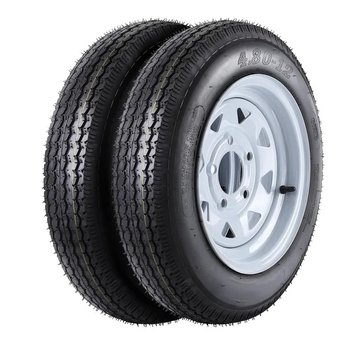 2-Pack Garvee 4.80-12 Trailer Wheels 5 Lug 4.5