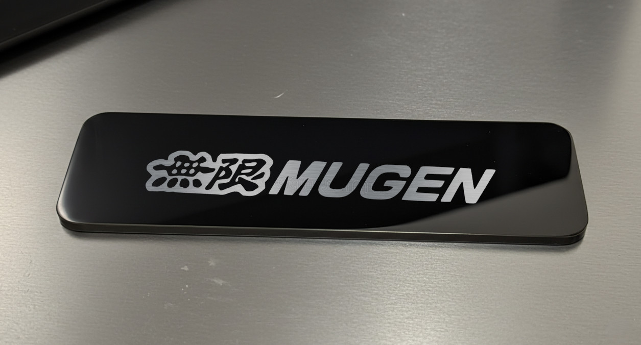 Engraved Mugen Power Badge Emblem Dash Black Polished Stainless Steel fit Honda