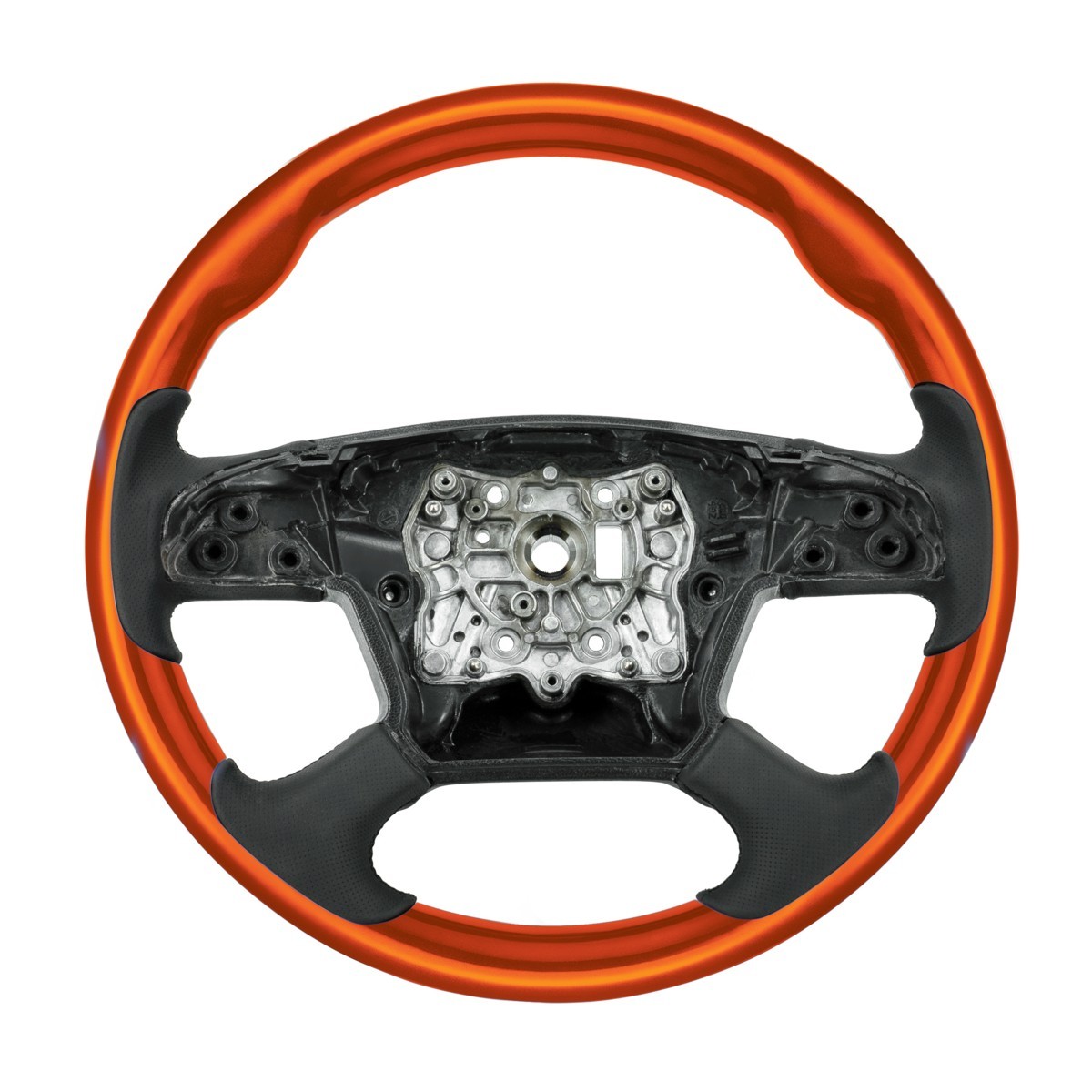 YourGrip Wood Steering Wheel for 2018-2026 Freightliner Cascadia -Cadmium Orange