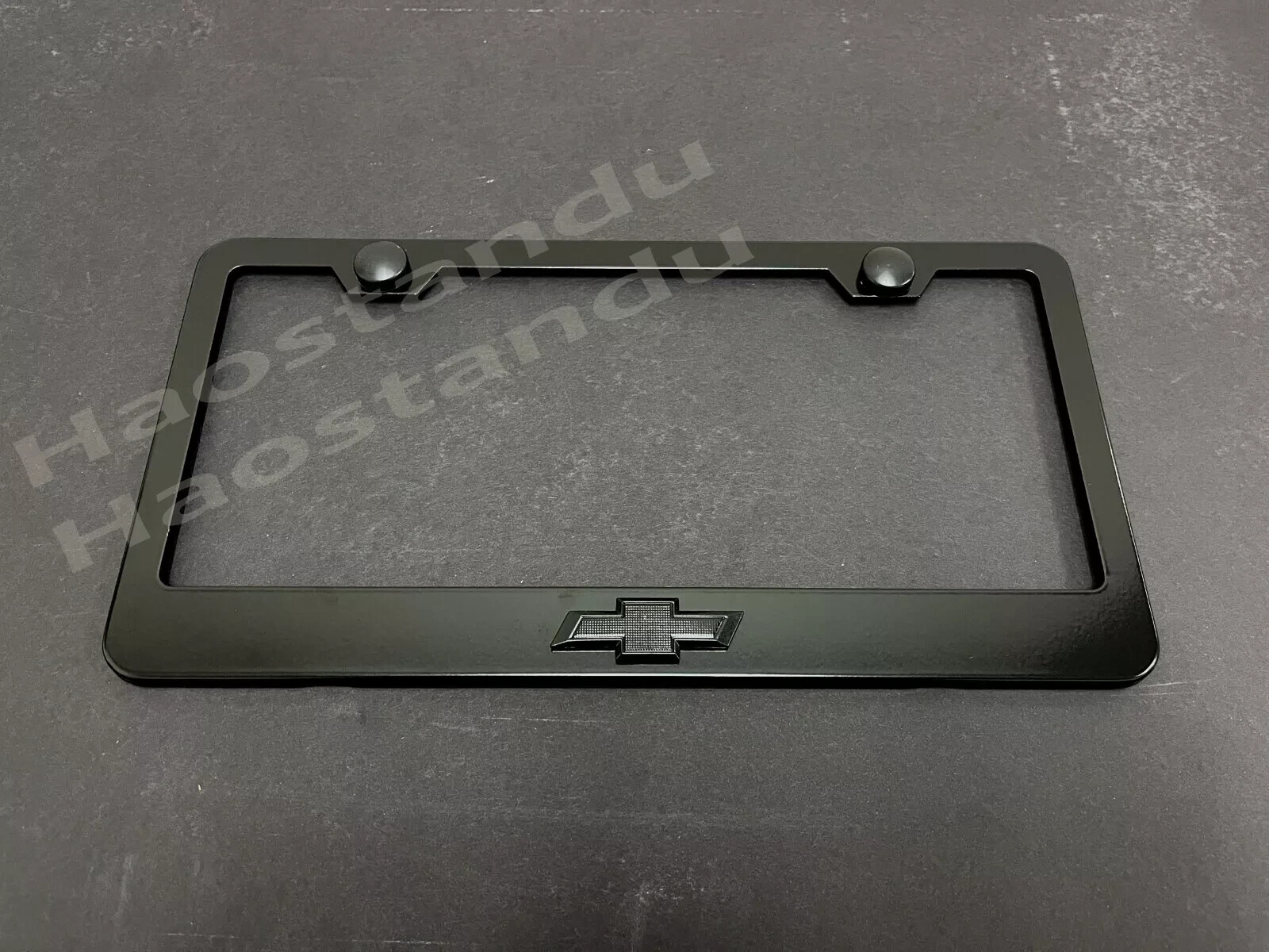 1x (Black) Bowtie-LOGO 3D Emblem Badge BLACK Stainless License Plate Tag Frame