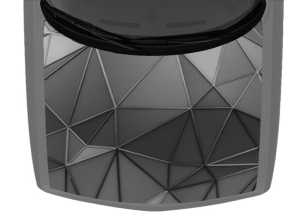 Geometric Stain Glass Black and White Hood Truck Wrap Vinyl Car Graphic Decal 