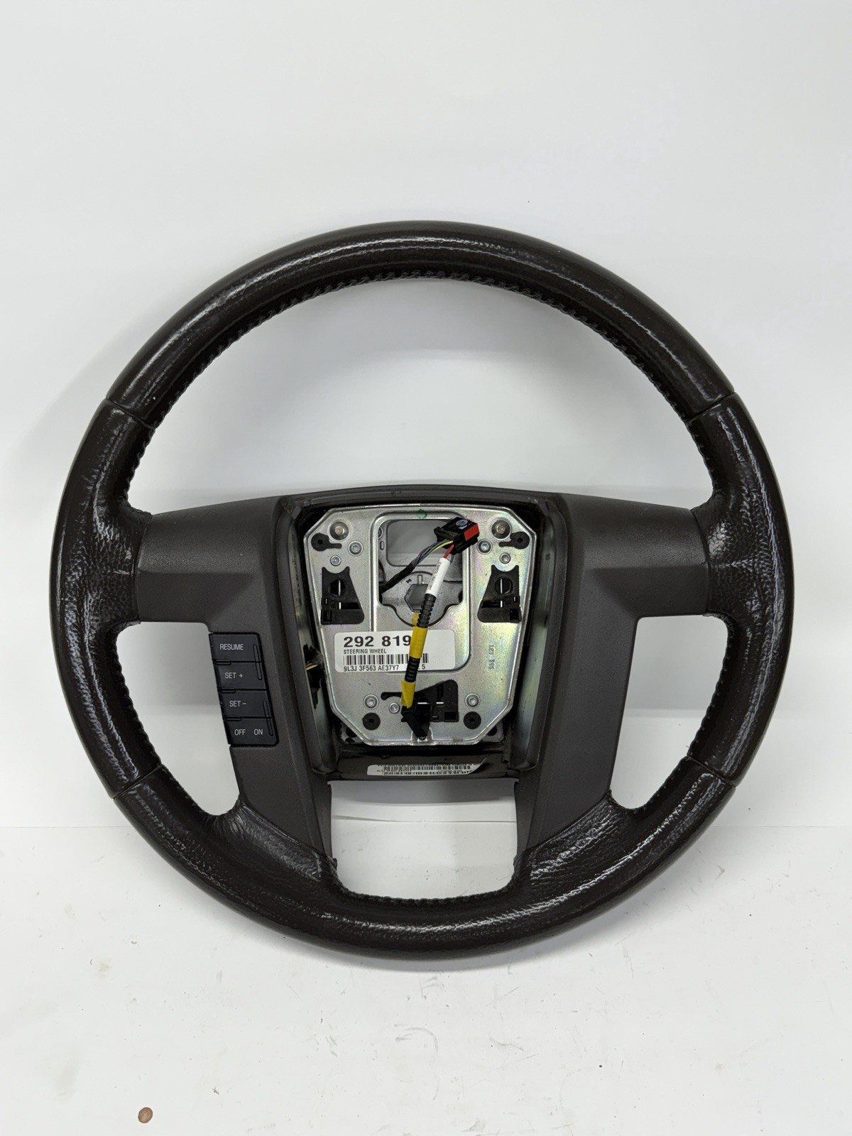 Ford 09-14 F-150 Leather Steering Wheel Brown Leather Dusk Gray Cruise Only F150