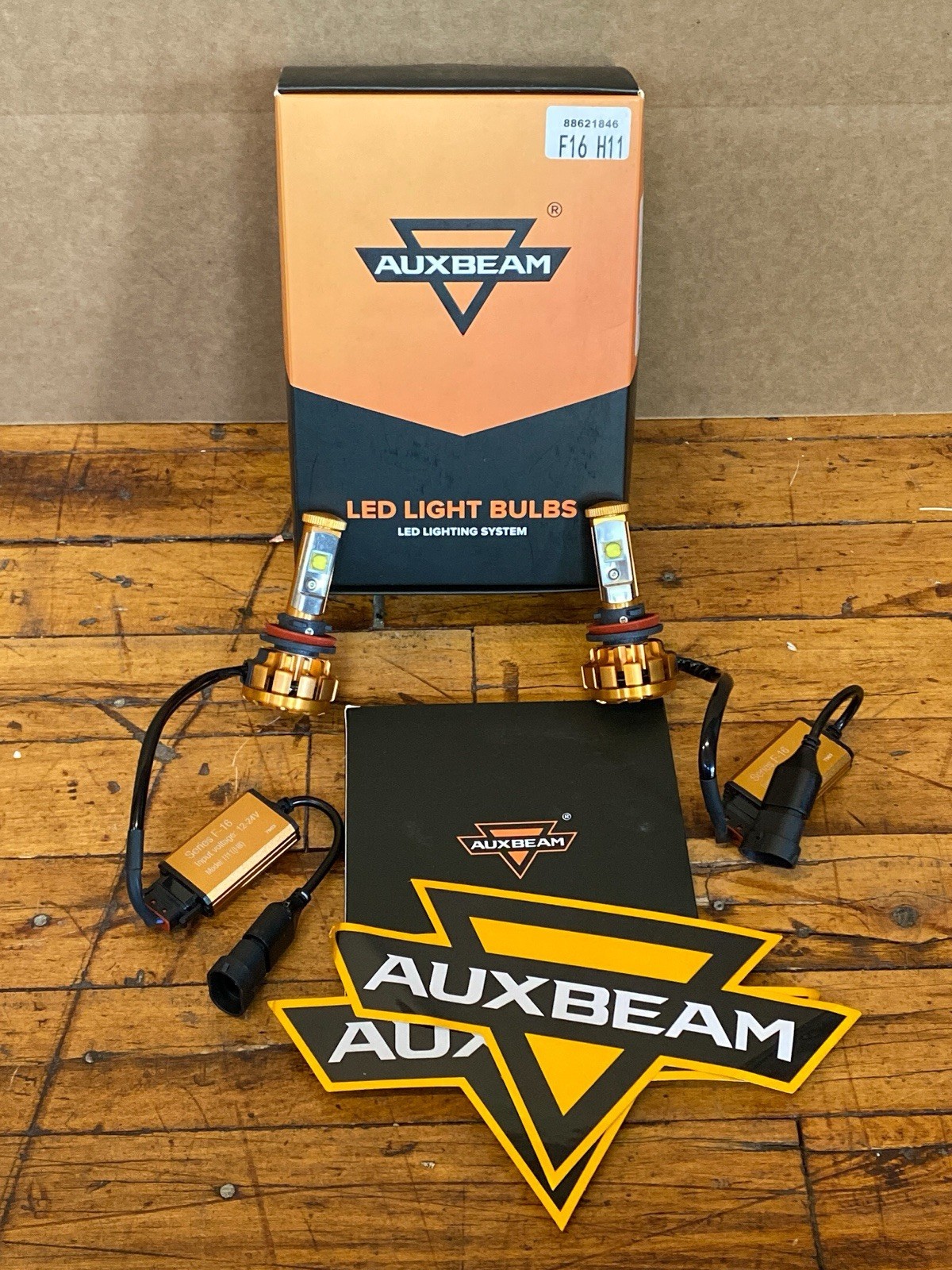 Auxbeam F16 H11 LED Headlight Bulbs Kit 6000K Cool White 2 Bulbs