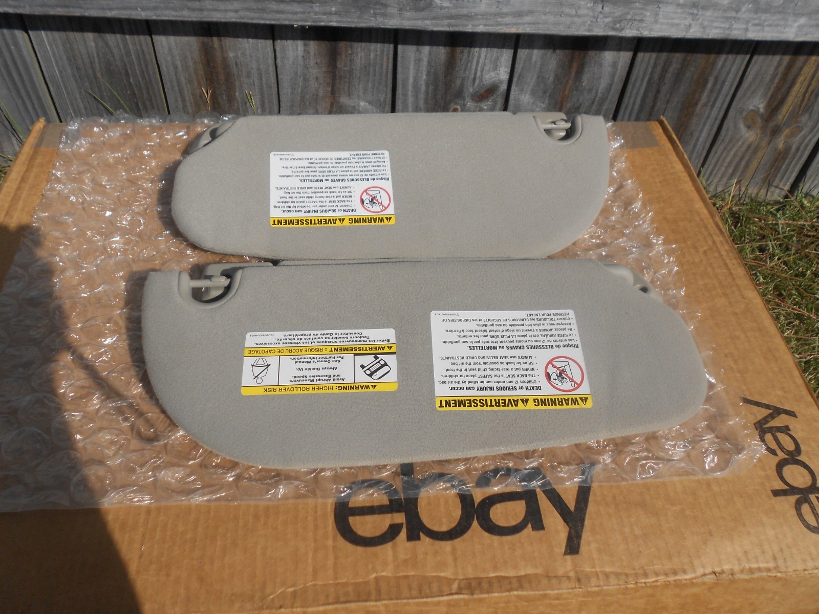 07-14 FORD EXPEDITION FRONT SUNVISORS SUN VISORS DRIVER PASSENGER LH RH SET OEM