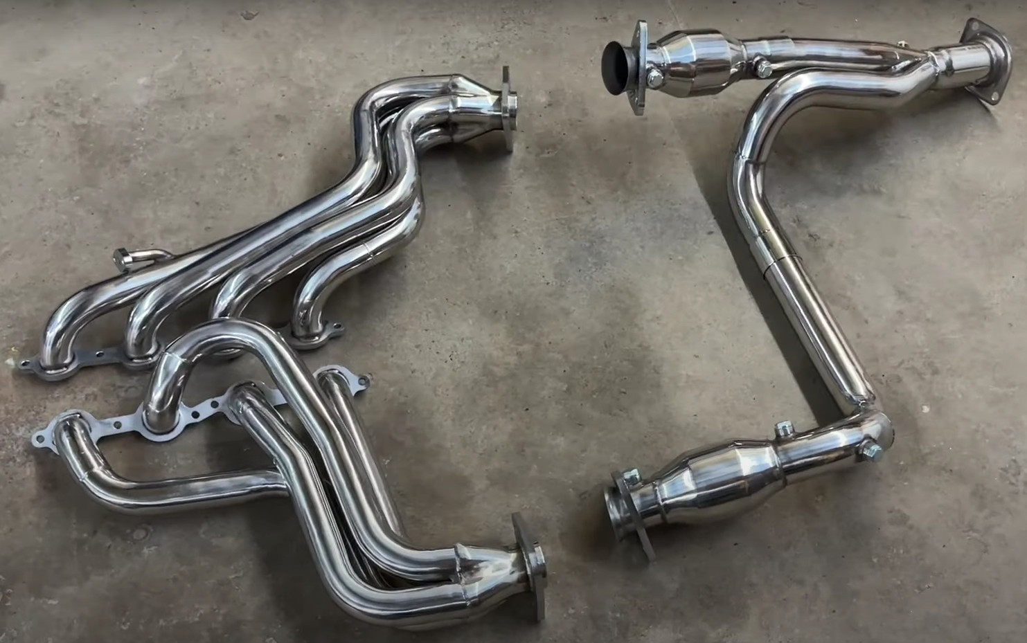 Long Tube Header Y-Pipe Fit 99-05 GM Truck Silverado Sierra 4.8 5.3 with EGR
