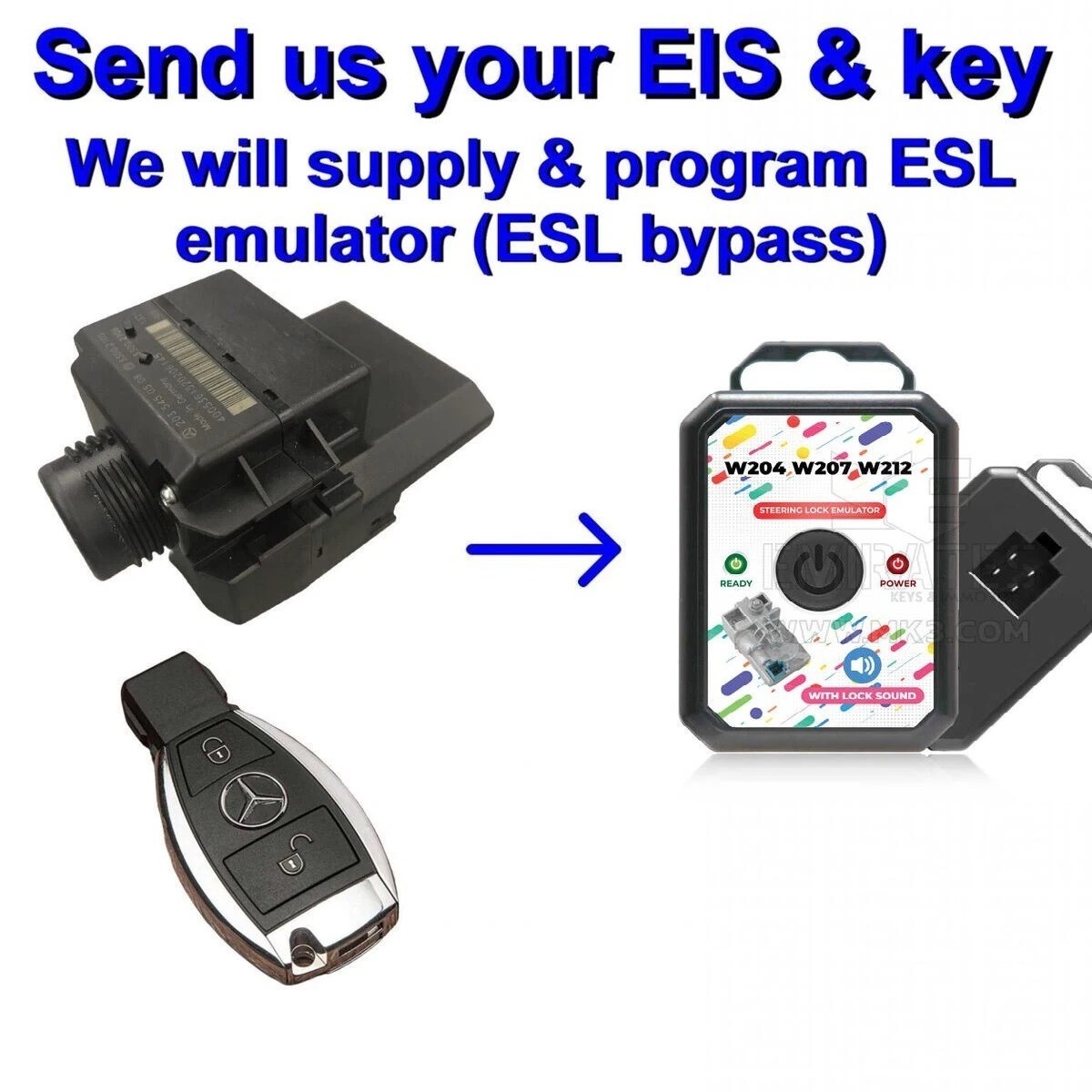 Mercedes W204 W207 W212 X204 ESL ELECTRONIC STEERING LOCK EMULATOR PROGRAMMING
