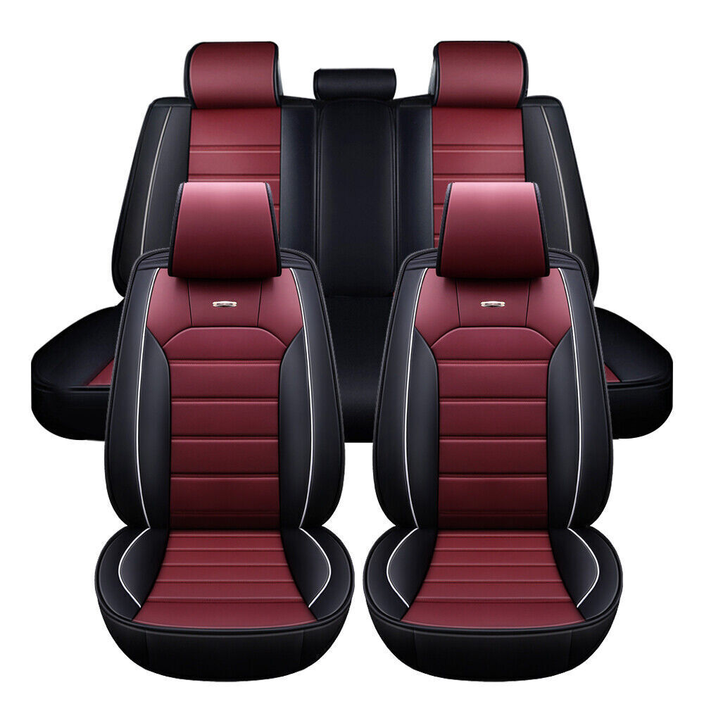 For Toyota Car Seat Cover Full Set 5-Seats Leather Front+Rear Protectors Cushion