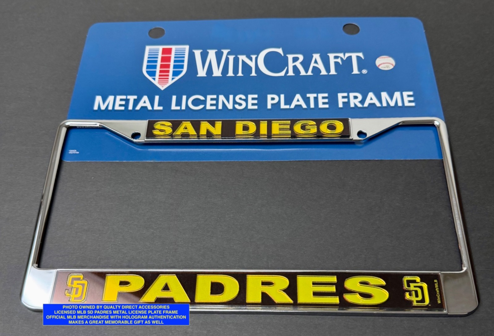 AUTHENTIC SAN DIEGO PADRES Metal License Plate Frame Auto Tag Car Truck SUV AUTHENTIC SAN DIEGO PADRES Metal License Plate Frame Auto Tag Car Truck SUV