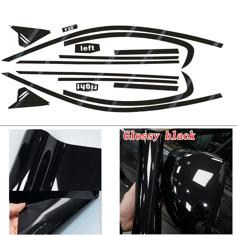 Matte/Glossy Black Chrome Delete Window Trims For BMW 2 Series F22 2014-2017