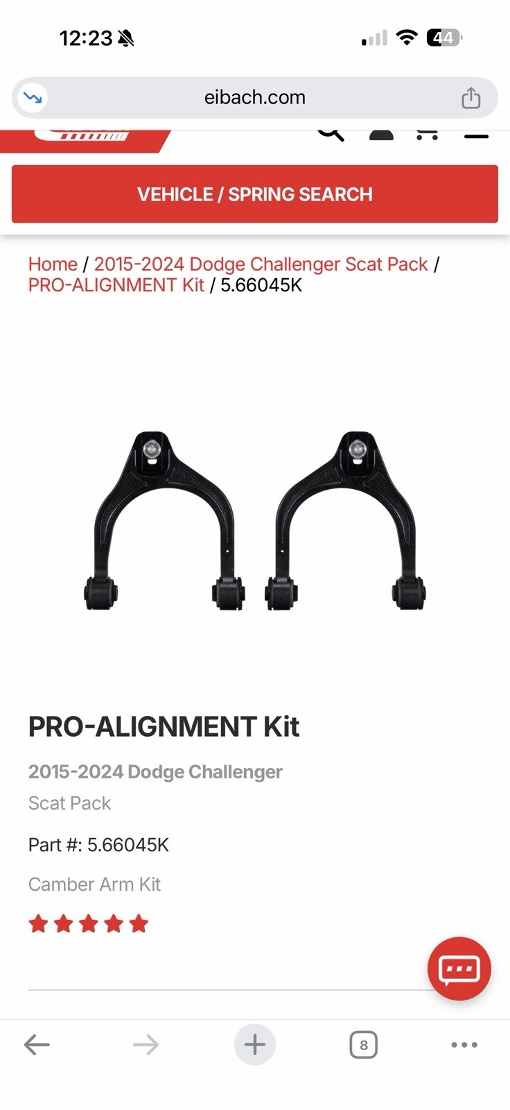 2015-2023 Dodge Challenger Scat Pack Eibach Pro-Alignment Kit 5.66045K