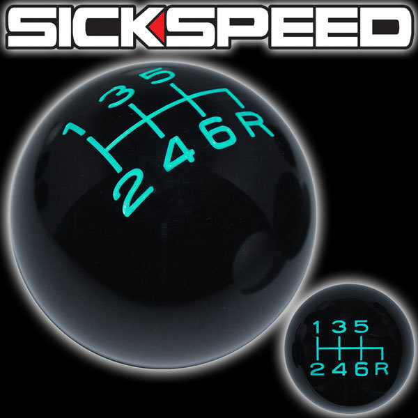 BLACK/TEAL VINTAGE SHIFT KNOB 6 SPEED SHORT THROW SHIFTER SELECTOR 10X1.5 S12 BLACK/TEAL VINTAGE SHIFT KNOB 6 SPEED SHORT THROW SHIFTER SELECTOR 10X1.5 S12