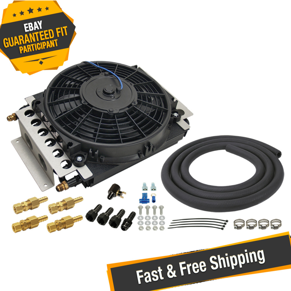 Derale 13900 16 Pass Electra-Cool Remote Transmission Cooler Kit, -6AN Inlets