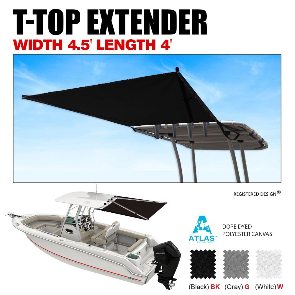 Oceansouth T-Top Extender Black / shaded area up to 5' / Width 4.5' x  Length 4'