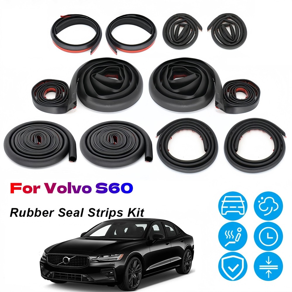 For Volvo S60 Door Edge Rubber Seal Strip Weather Draft Wind Noise Reduction g
