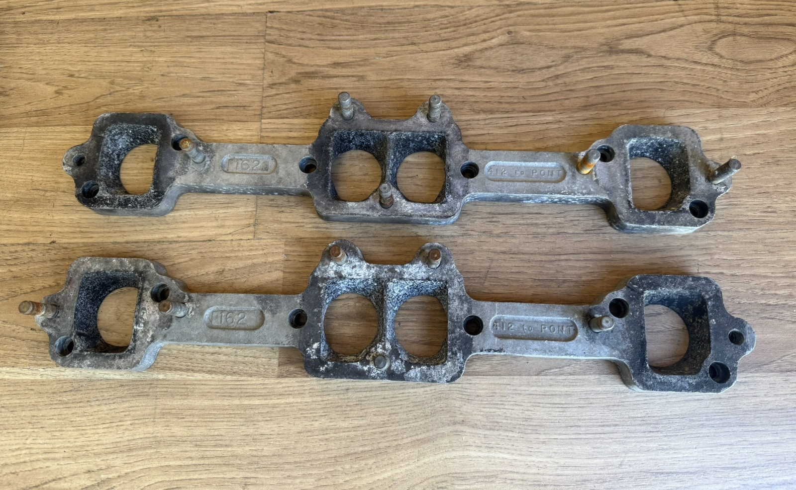 Vintage Nicson Exhaust Manifold Adapters 412 to Pontiac V8 Drag Boat Part #162 Vintage Nicson Exhaust Manifold Adapters 412 to Pontiac V8 Drag Boat Part #162