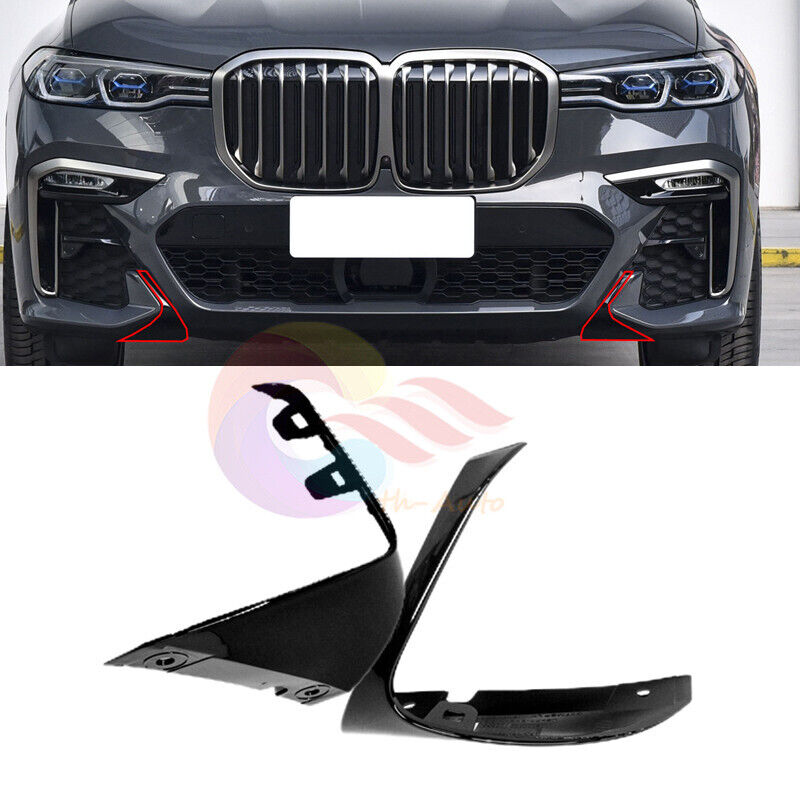 👉2PCS Shiny Black Front Bumper Air Inlet Finisher For BMW X7 M-Sport M50i 19-22