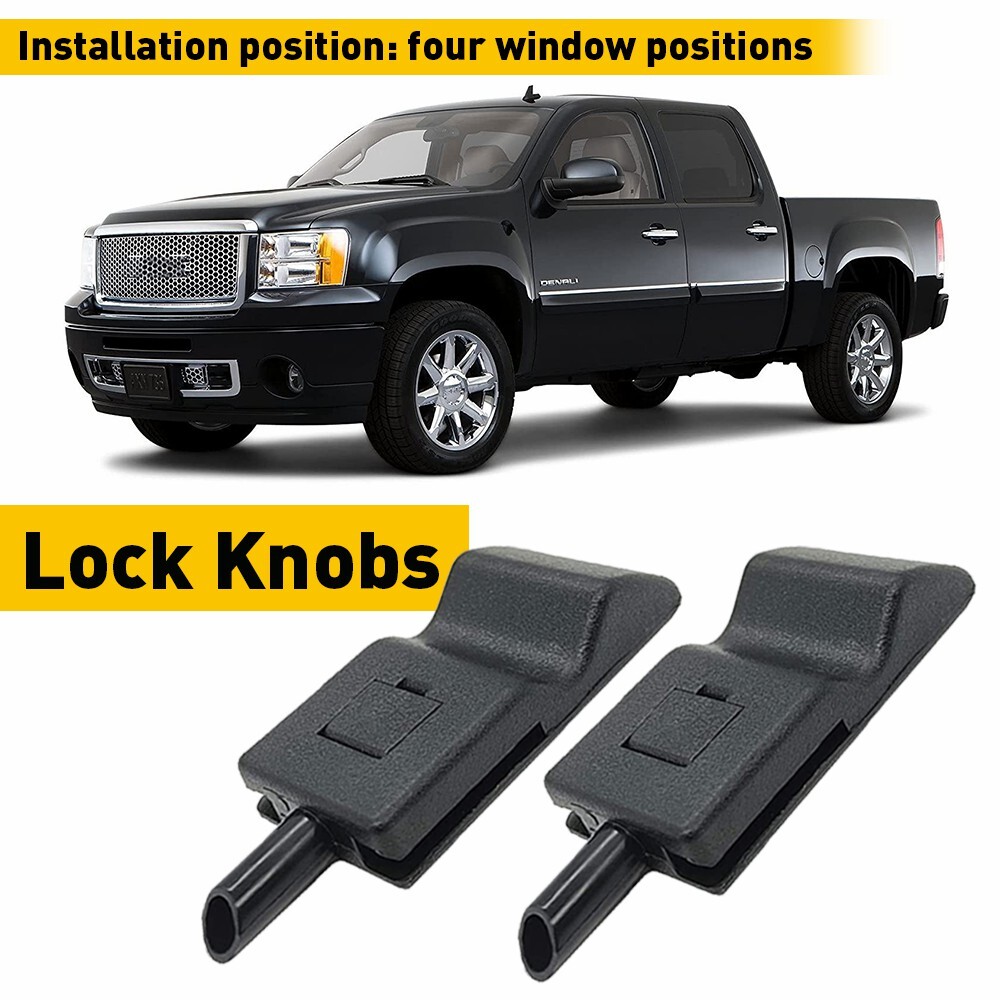 2pcs Front Rear or DOOR LOCKING ROD KNOB Black for Chevrolet GMC Cadillac Hummer