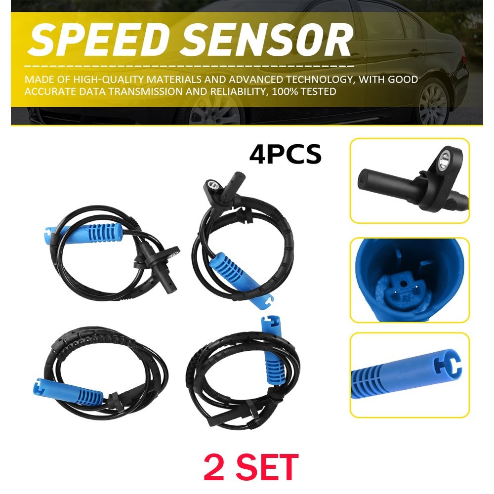 L&R Fits BMW 2009 2010-2012 335i xDrive 8PCS ABS Wheel Speed Sensors 34526764859