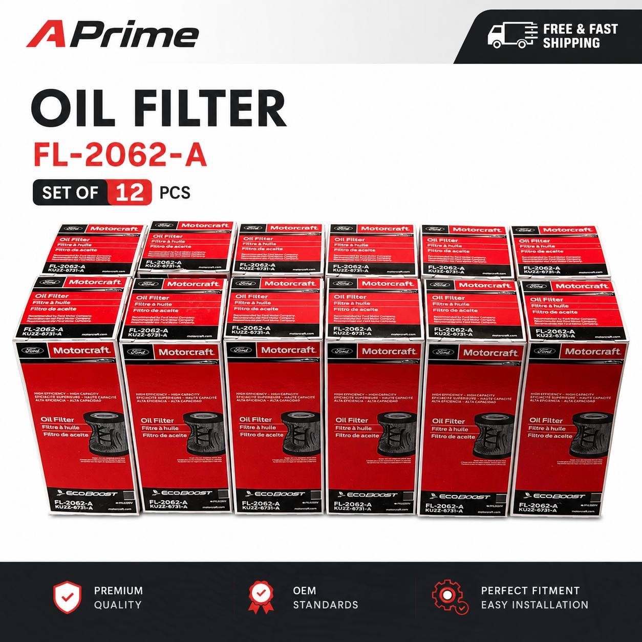 12 NEW Engine Oil Filter Motorcraft FL-2062-A FL2062 FL2062AB12 FAST SHIPPING