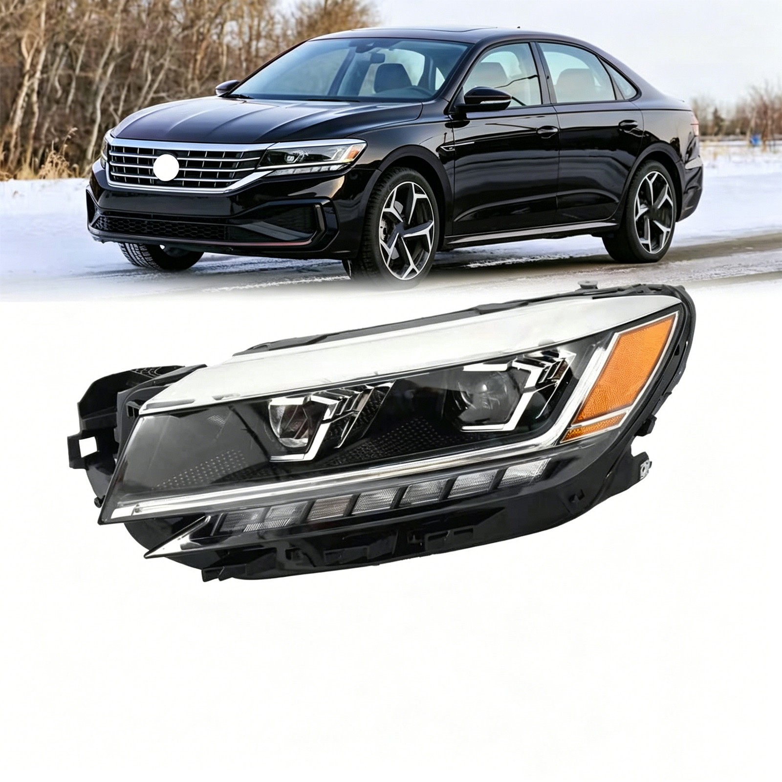 LH  LED Headlight Headlamp (Non-AFS) With DRL Driver Side For 2020-22 VW Passat