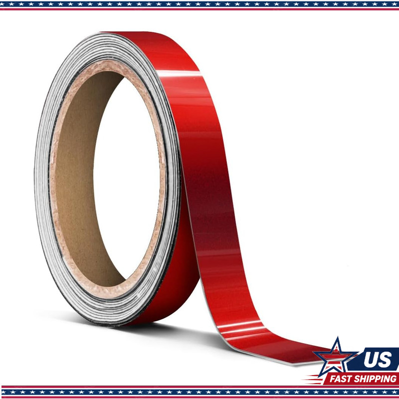 Candy Red Metallic Air-Release Adhesive Vinyl Pinstripe Tape, Ultra Gloss Candy Red Metallic Air-Release Adhesive Vinyl Pinstripe Tape, Ultra Gloss