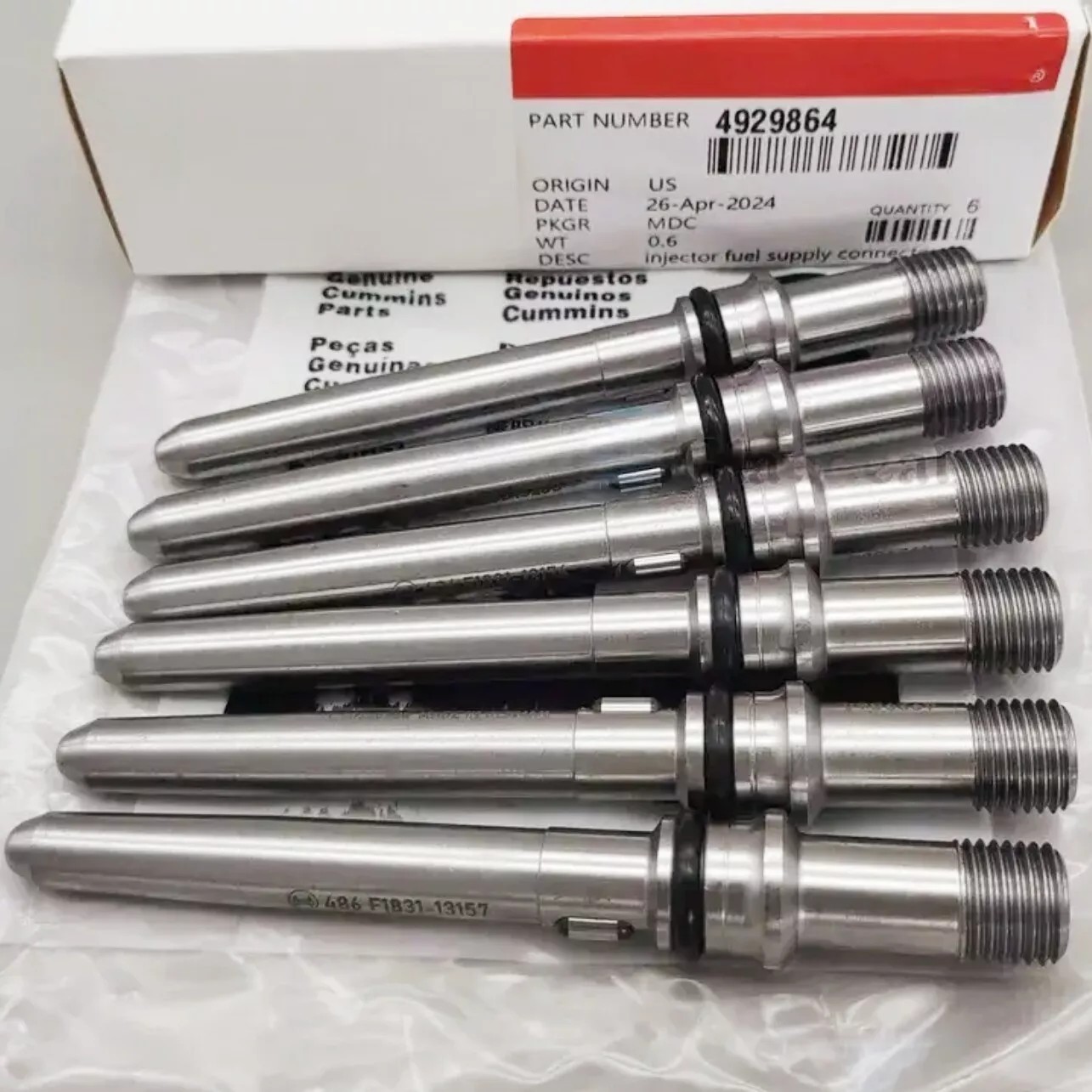 6pcs CUMMINS INJECTOR CONNECTOR TUBES for DODGE DIESEL 5.9L 6.7L 4929864 NEW